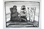 Dora  Dolz - Tekening in zwart wit, drie vazen