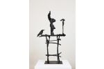 Z.T. Haas, haasje en vogel brons 75x43