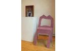 Roze stoel, houtobject 2000 2/6
